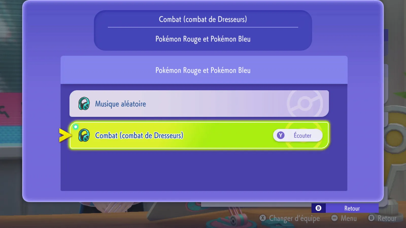 Le choix de la musique de combat.