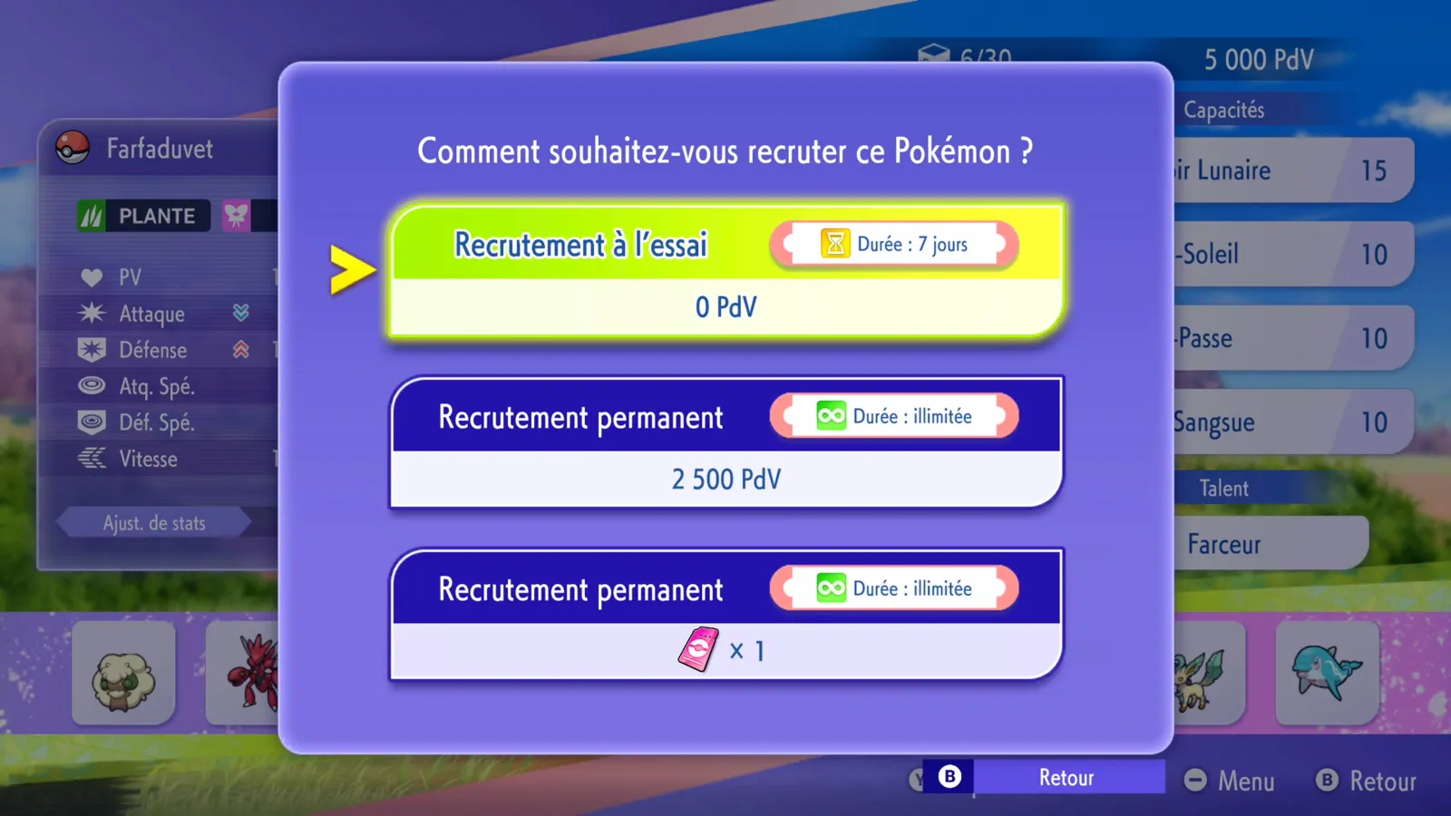 Le choix entre recrutement à l'essai et recrutement permanent.