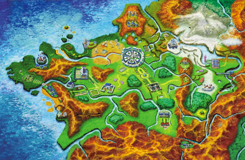 Carte de Kalos dans Pokémon X et Y