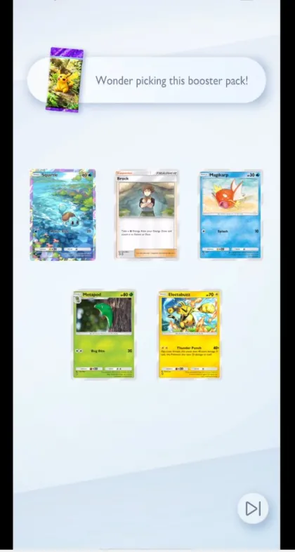 Les cartes du booster avant le mélange.