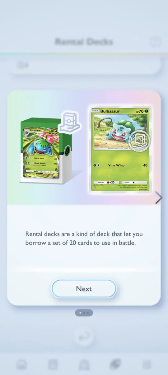 Choisir un deck de location.