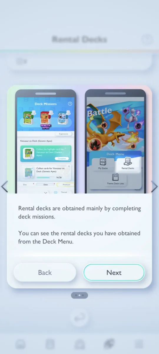 Le détail d'un deck.