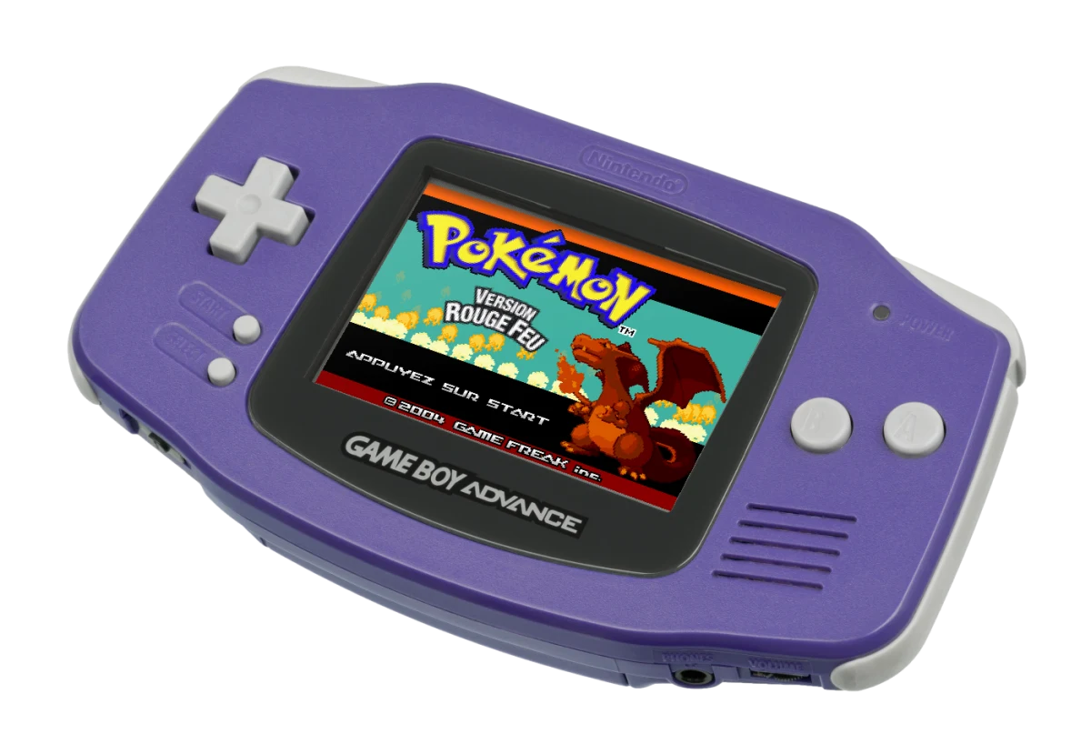 L'écran titre de Pokémon Rouge Feu sur Game Boy Advance