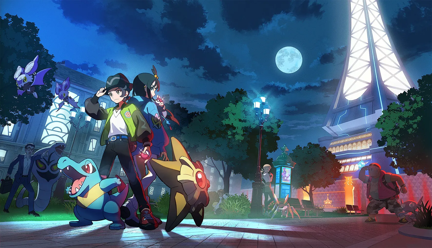 Lumiose City at night: the Z-A Royale