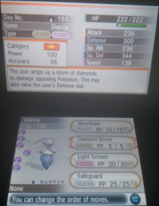 Pokémon XY - Statut Diancie