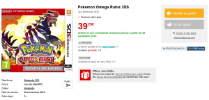 FNAC - Pokémon Rubis Oméga