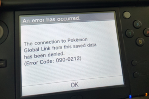 Pokémon Soleil et Lune - Code d'erreur 090-0212