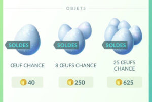 Pokémon GO - Soldes Oeuf Chance